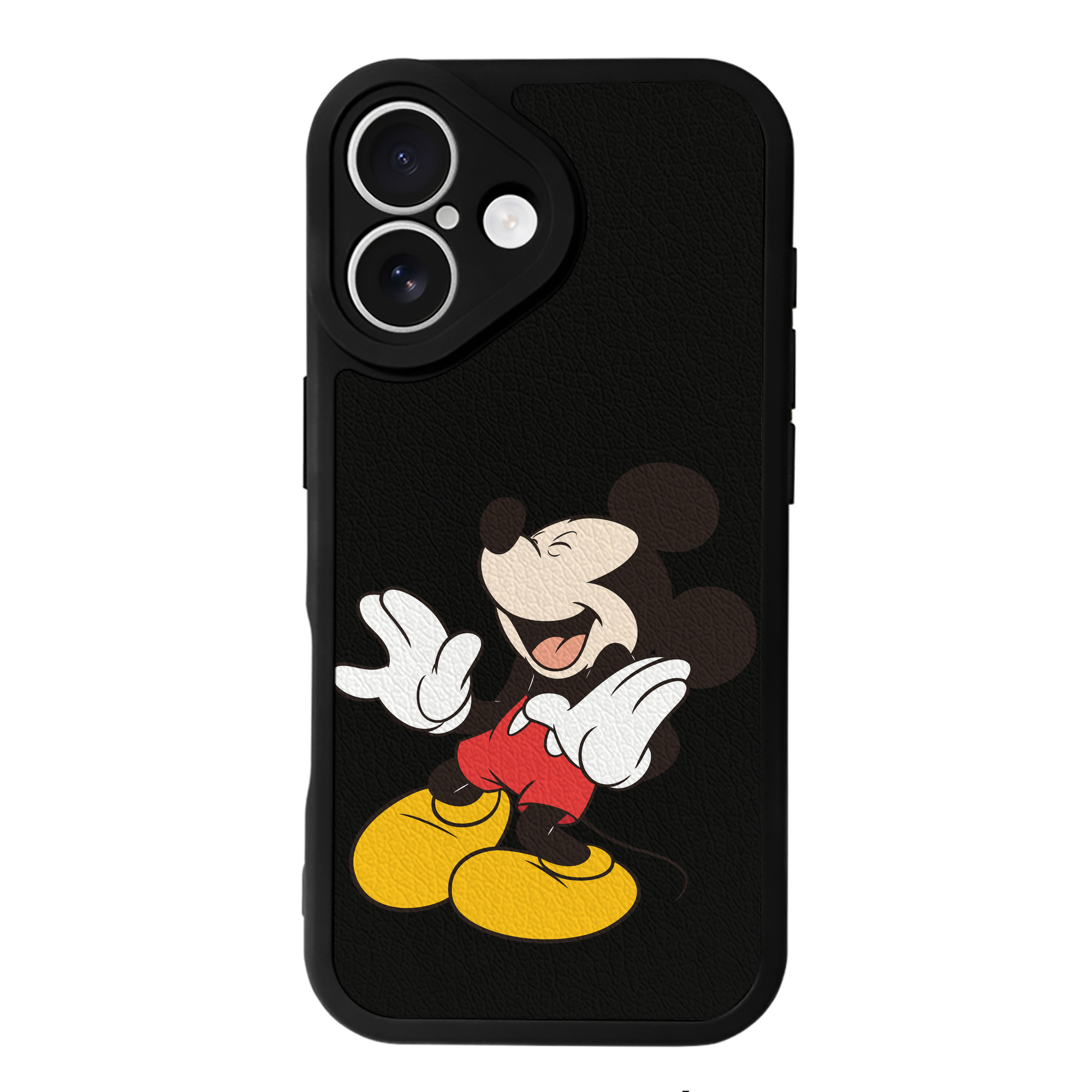 （画像用） ミッキーマウス Mickey Mouse 【iPhone 16シリーズ対応】シリコンスマホケース（レザー調） 材質：シリコン